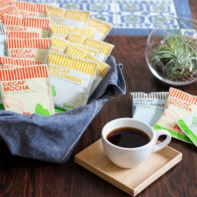 デカフェドリップコーヒー 3種100杯セット<bR>[コロンビア50杯・モカ25杯・バリ25杯]<br>ドリップコーヒー デカフェ カフェインレス<br>業務用 大容量パック まとめ買いにおすすめ