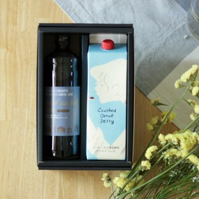 母の日に<br>クラッシュド デカフェゼリーとデカフェオレベース【無糖】2本ギフトセット<br>カフェインレス プレゼント 送料無料(l)