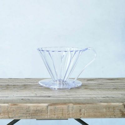 CAFEC FLOWER DRIPPER  cup4 <br>AS樹脂製 2～4杯用 円すい 円錐 フラワードリッパー<br>コーヒードリッパー<br>メジャースプーン付き　カフェック