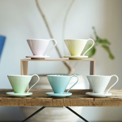 CAFEC FLOWER DRIPPER  cup1　<br>有田焼 1杯用 円すい 円錐<br>フラワードリッパー メジャースプーン付き　カフェック