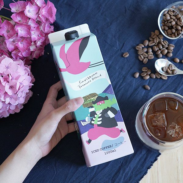 お年賀にひげおじさんと羽ばたく鳥の宝探しギフトセットアイスコーヒー