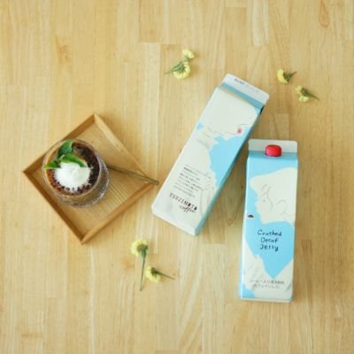 クラッシュド デカフェ ゼリー<br>1,000ml×6本セット [ てんさい糖・食物繊維入り ]<br>カフェインレス コーヒー ノンカフェイン 送料無料<br>飲むゼリー 良く振ってお召し上がり下さい(l)
