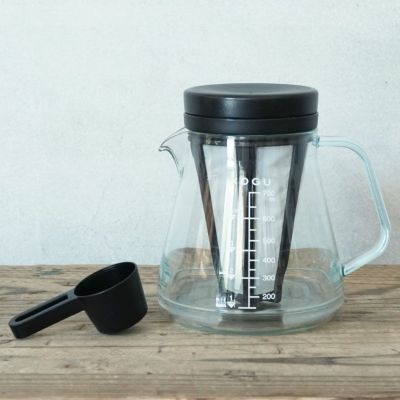 KOGU 珈琲考具<br>割れにくいサーバー 水出しフィルター付き<br>計量スプーン付き<br>注ぎやすいコーヒーサーバー<br>耐熱・耐冷 / 電子レンジ使用可能<br>アイスコーヒー コールドブリュー