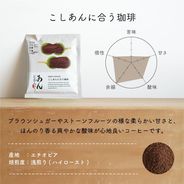 あんこに合うドリップコーヒー「あんじかん」こしあんに合う珈琲 1杯分 | TSUJIMOTOcoffee