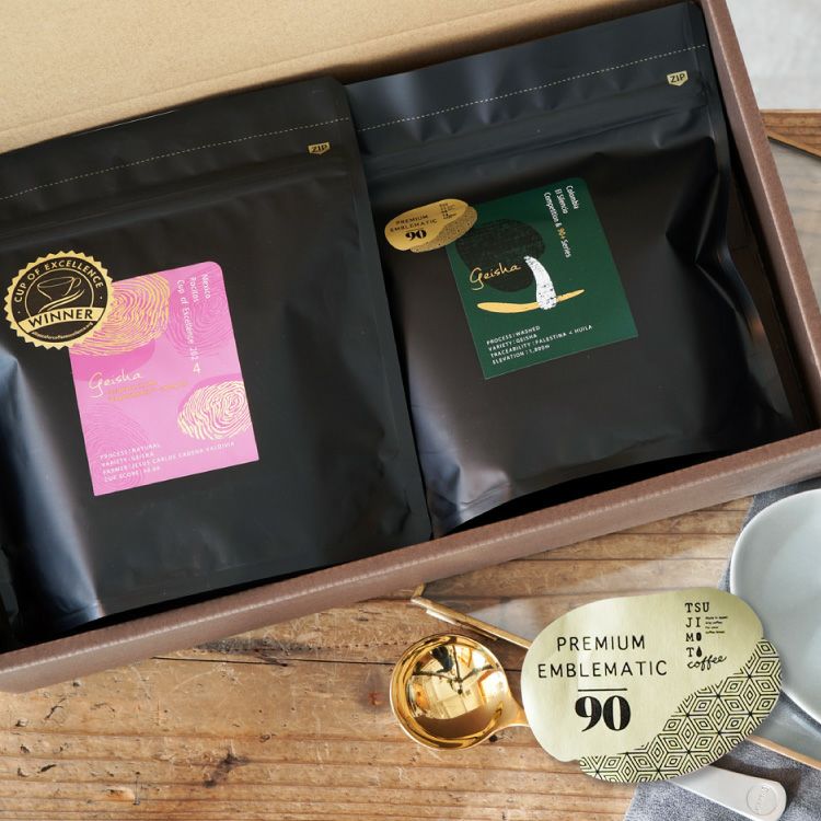 お年賀に【数量限定】グランクリュコーヒー豆・粉ゲイシャ 2種400g飲み