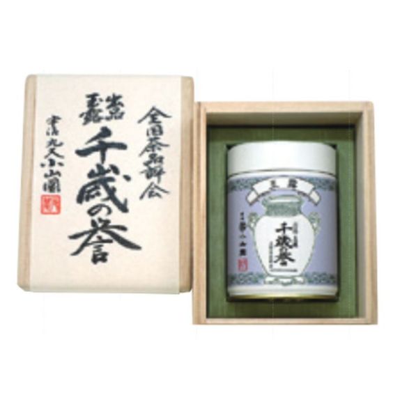 【丸久小山園】出品玉露「千歳の誉」90g缶桐箱入り<br>全国茶品評会出品玉露<br>お1人様1点限り（お取り寄せ商品）