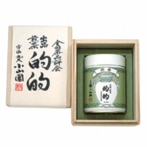 【丸久小山園】出品煎茶「的的」100g缶桐箱入り<br>全国茶品評会出品煎茶<br>お1人様1点限り（お取り寄せ商品）