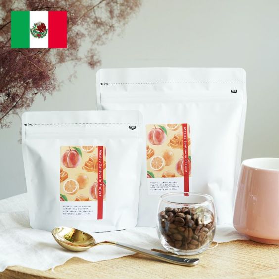 スペシャルティコーヒー豆・粉<br>メキシコ サントゥアリオプロジェクト（100g / 200g）<br>レッドブルボン / クラシックナチュラル / 浅煎り<br>Mexico Santuario Project / Red Bourbon / Classic Natural / High 