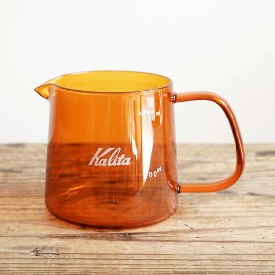 【数量限定】Kalita Jug400 アンバー（1～2杯用）<br>コーヒーサーバー デカンタ<br>耐熱ガラス製 満水400ml<br>※お一人様2個まで